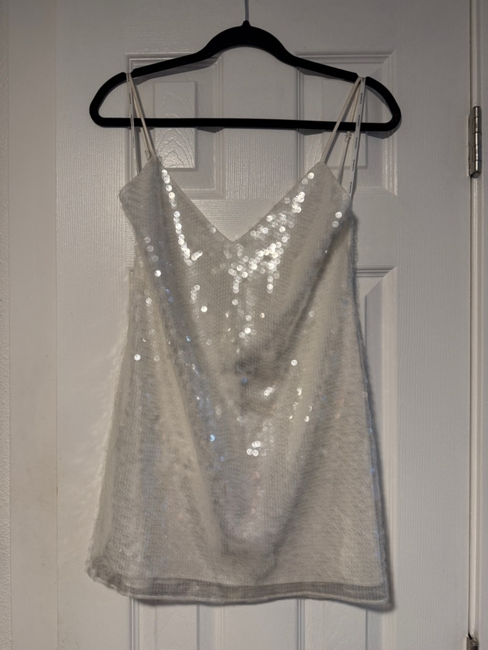 Retrofete White Sequin Mini Slip Dress - Picture 6 of 13